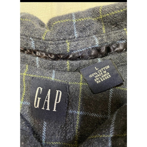 GAP Men’s Long Sleeve Plaid Flannel Jacket Thick Cotton Button Up Large - Picture 3 of 3